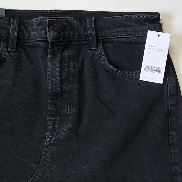 NWT J Brand Women's Black Jules High Rise Frayed Hem Mini Skirt - Picture 6 of 10